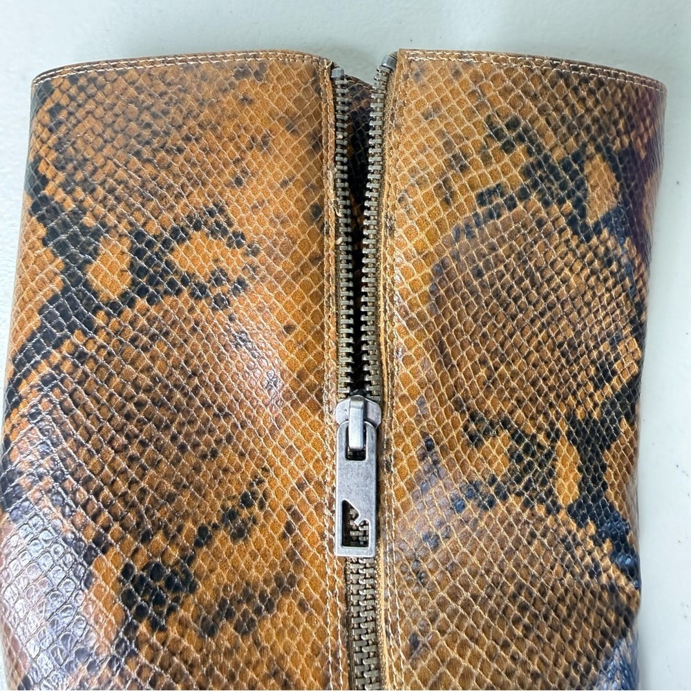 New Franco Sarto Jaxon Snake Print 1/4 Zip Mid-Calf Boot Size 10 - Picture 8 of 11